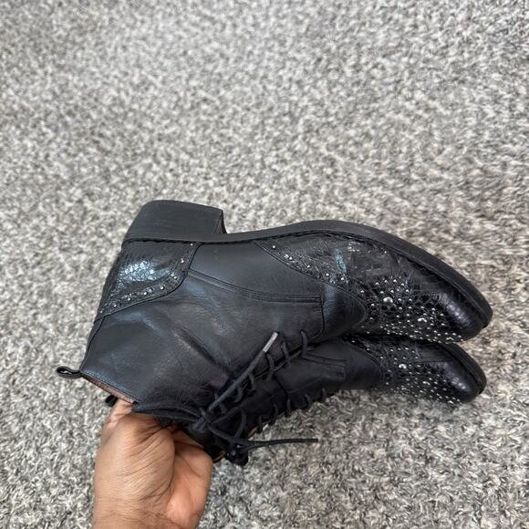 Donald J. Pliner Chukka Ankle Boots Western Studs LaceUp Zip Snakeskin Leather 8 - Picture 3 of 7